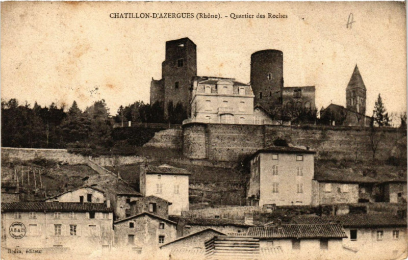 Carte postale ancienne Chatillon d'Azergues Quartier des Roches à Châtillon