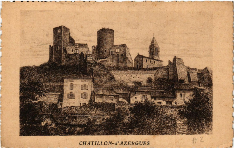 Carte postale ancienne Chatillon d'Azergues à Châtillon