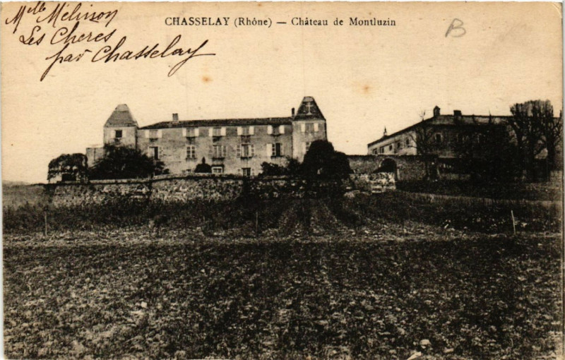 Carte postale ancienne Chasselay Chateau de Montluzin à Chasselay