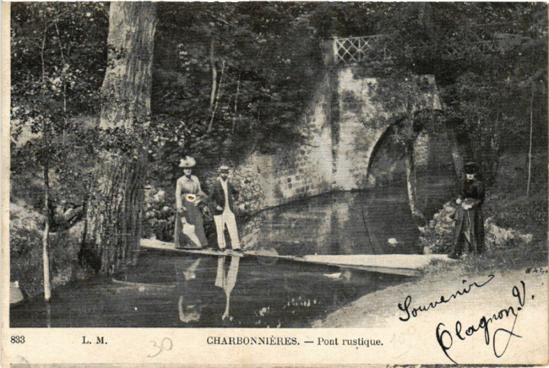 Carte postale ancienne Charbonnieres Pont Rustique