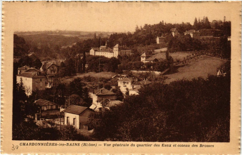 Carte postale ancienne Charbonnieres-les-Bains Vue générale du quartier des Eaux à Charbonnières-les-Bains