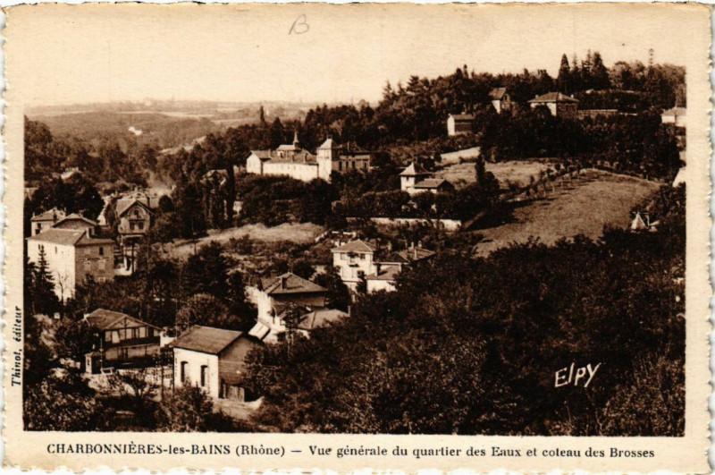 Carte postale ancienne Charbonnieres-les-Bains Vue générale du quartier des Eaux à Charbonnières-les-Bains