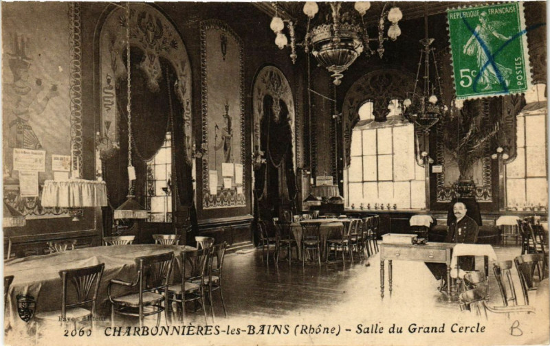 Carte postale ancienne Charbonnieres-les-Bains Salle du Grand Cercle à Charbonnières-les-Bains