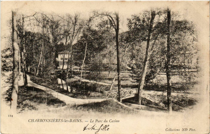 Carte postale ancienne Charbonnieres-les-Bains Le Parc du Casino à Charbonnières-les-Bains