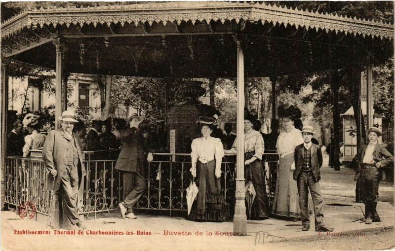 Carte postale ancienne Charbonnieres-les-Bains Etabl. Thermal.Buvette de la Source à Charbonnières-les-Bains