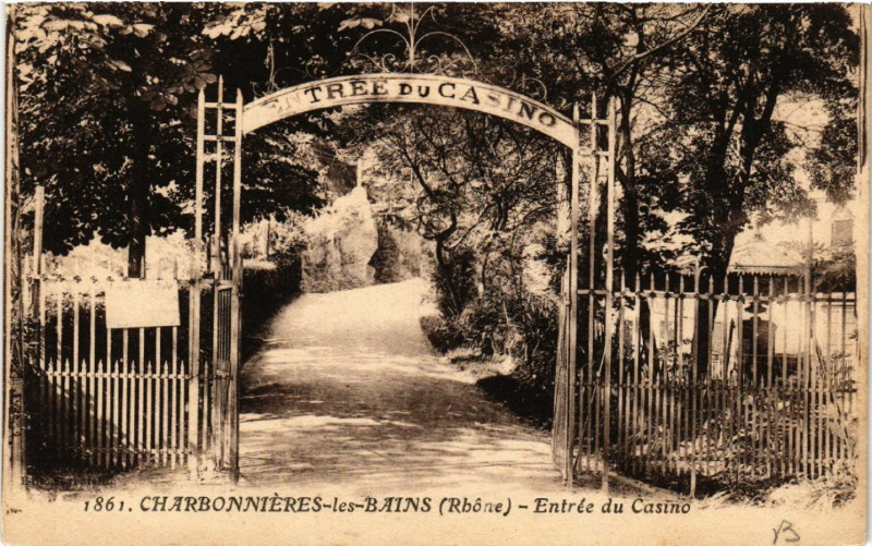 Carte postale ancienne Charbonnieres-les-Bains Entrée du Casino à Charbonnières-les-Bains