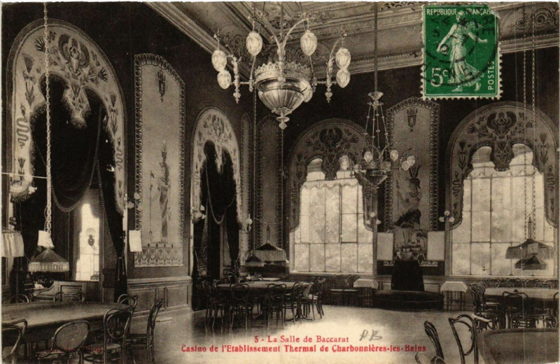 Carte postale ancienne Charbonnieres-les-Bains Casino. La Salle de Baccarat. à Charbonnières-les-Bains