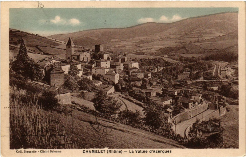 Carte postale ancienne Chamelet La Vallée d'Azergues à Chamelet