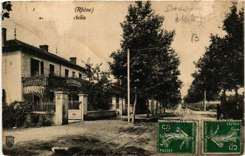 Carte postale ancienne Café Restaurant de Muriers
