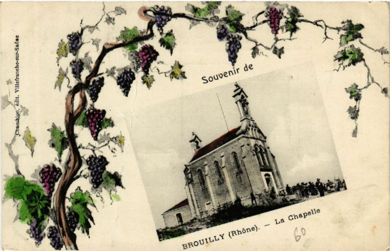Carte postale ancienne Brouilly Souvenir. La Chapelle.