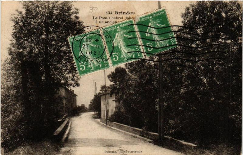 Carte postale ancienne Birndas Le Pont Chabrol