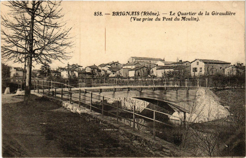 Carte postale ancienne Brignais Le Quartier de la Giraudiere à Brignais