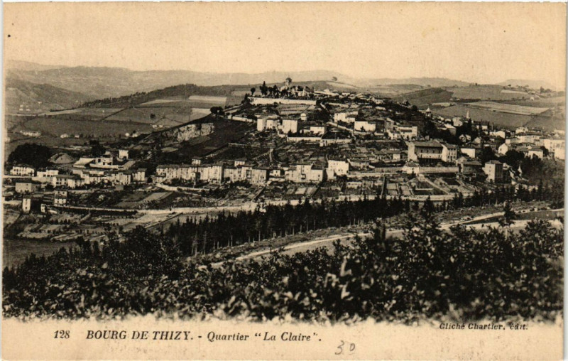 Carte postale ancienne Bourg-de-Thizy Quartier â€žLa Claireâ€�