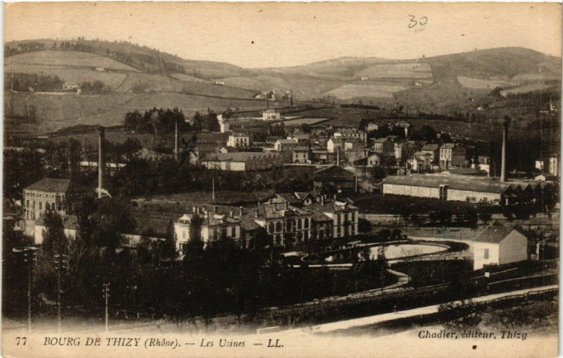 Carte postale ancienne Bourg-de-Thizy Les Usines