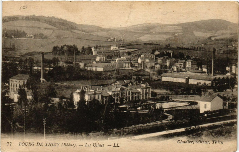 Carte postale ancienne Bourg-de-Thizy Les Usines