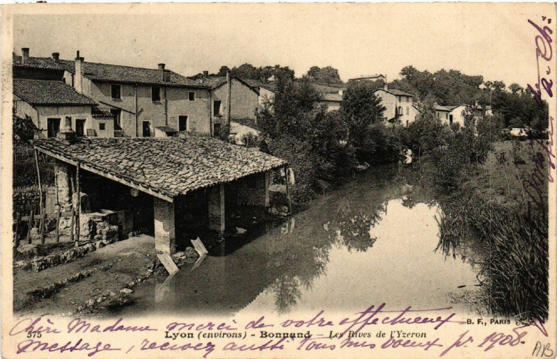 Carte postale ancienne Bonnand Les Rives de l'Yzeron à Yzeron