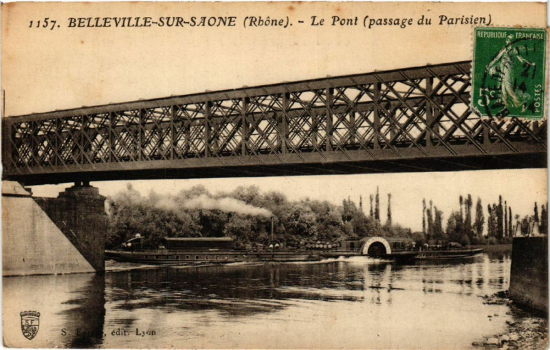 Carte postale ancienne Belleville-sur-Saone Le Pont