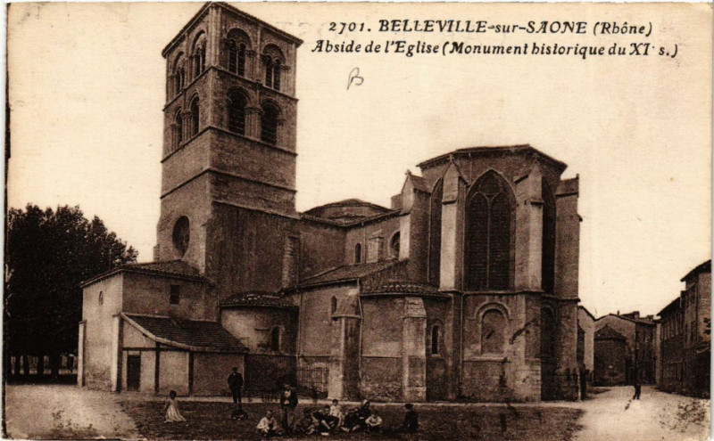 Carte postale ancienne Belleville-sur-Saone Abside de l'Eglise