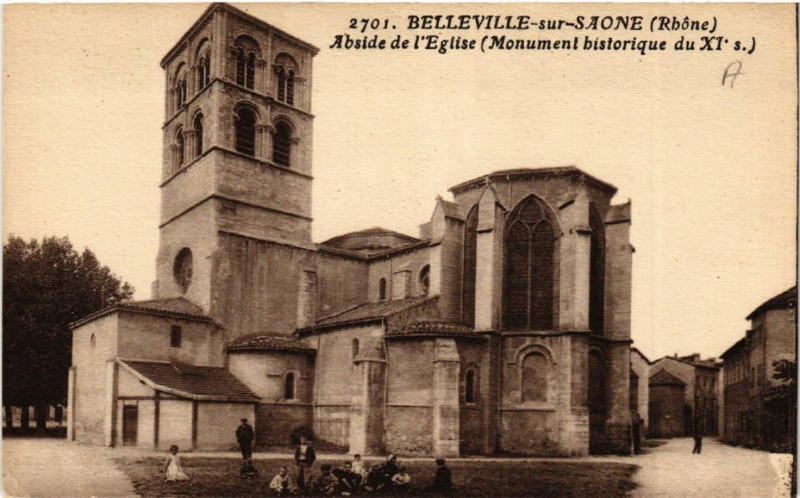 Carte postale ancienne Belleville-sur-Saone Abside de l'Eglise