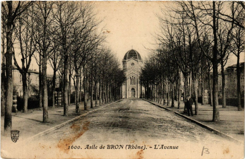 Carte postale ancienne Asile de Bron L'Avenue à Bron