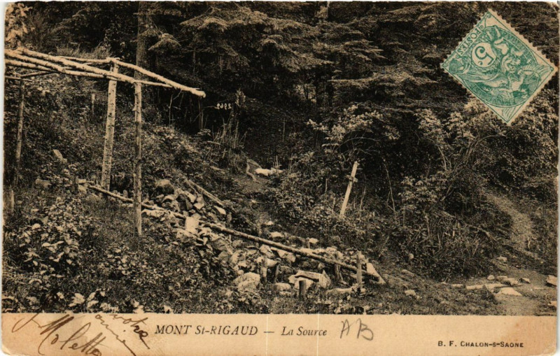 Carte postale ancienne Mont Saint-Rigaud La Source