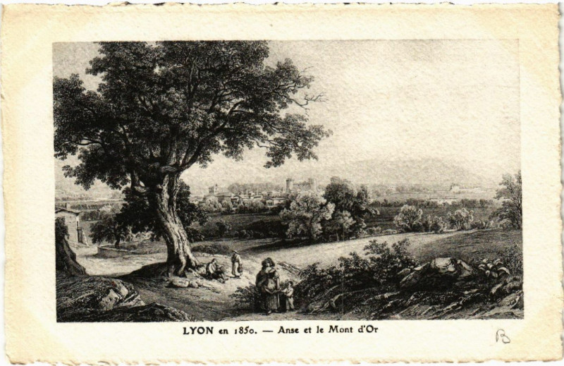 Carte postale ancienne Lyon en 1850 Anse et le Mont-d'Or à Lyon