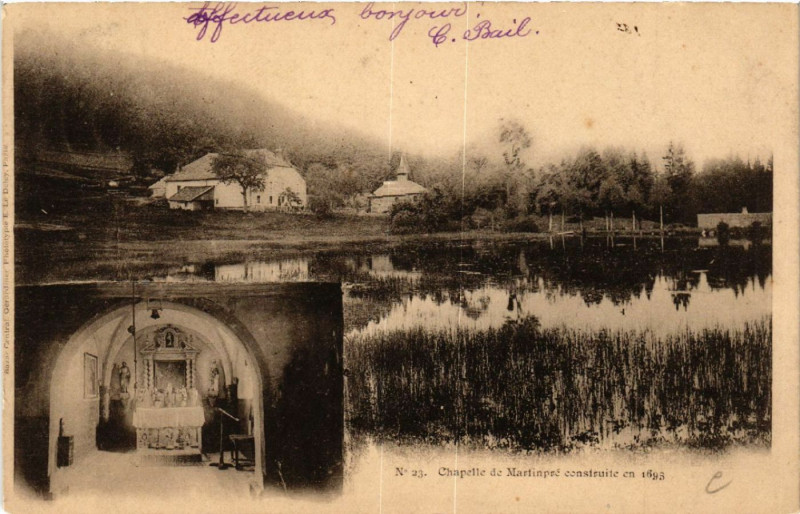 Carte postale ancienne Chapelle de Martinpre construite en 1695