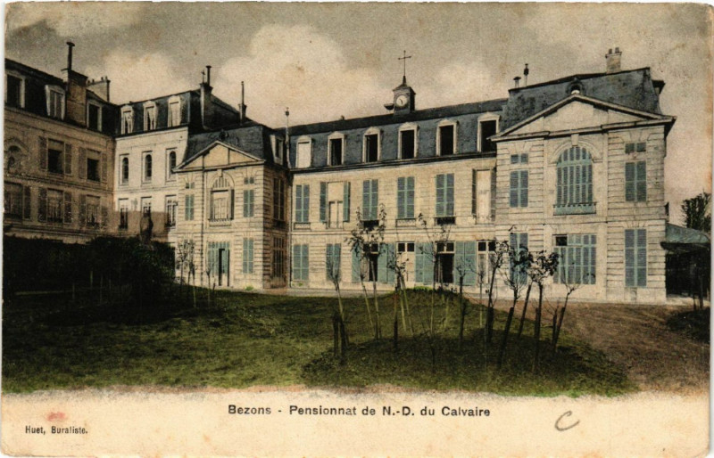 Carte postale ancienne Bezons Pensionnat de N.-D. du Calvaire