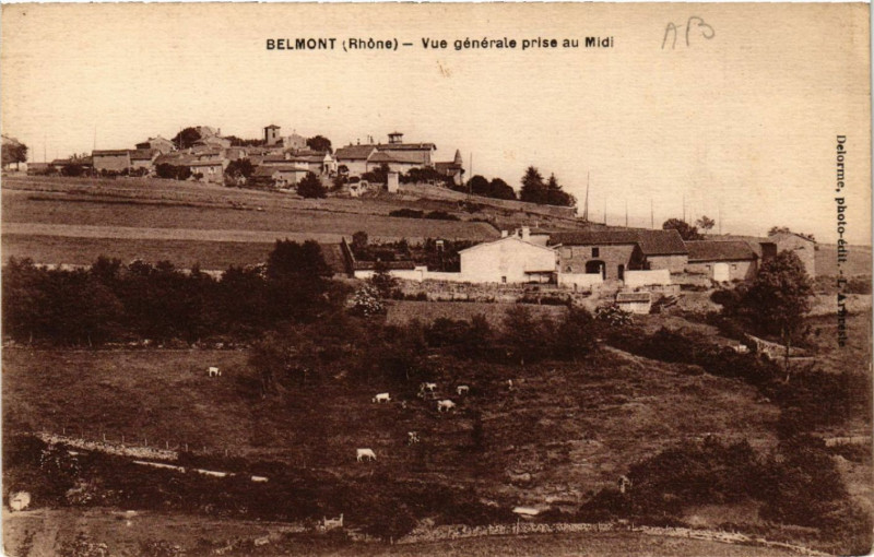 Carte postale ancienne Belmont Vue générale. prise au Midi