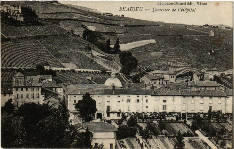 Carte postale ancienne Beaujeu Quartier de l'Hopital à Beaujeu