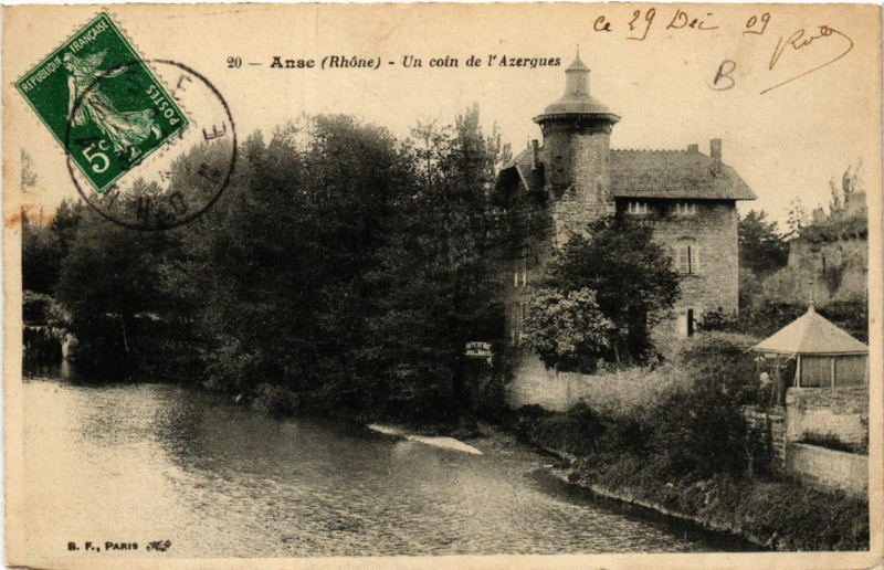 Carte postale ancienne Anse Un coin de l'Azergues à Anse