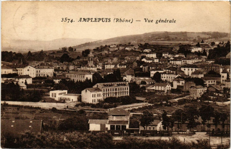 Carte postale ancienne Amplepuis Vue générale. à Amplepuis