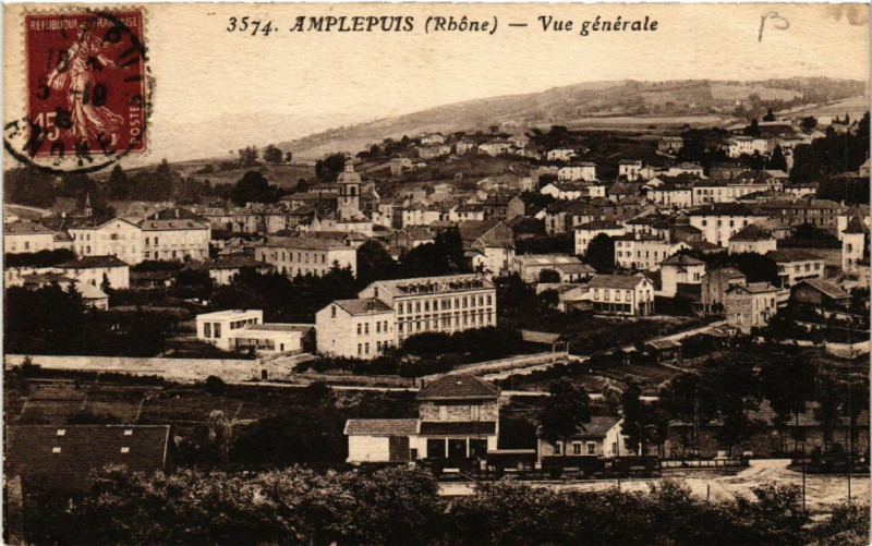 Carte postale ancienne Amplepuis Vue générale. à Amplepuis