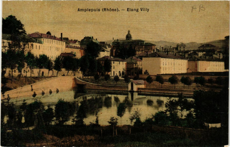 Carte postale ancienne Amplepuis Etang Villy à Amplepuis