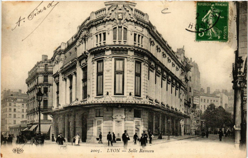 Carte postale ancienne Lyon Salle Rameau à Lyon