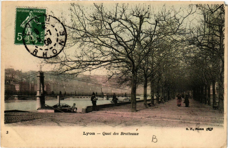 Carte postale ancienne Lyon Quai des Brotteaux à Lyon