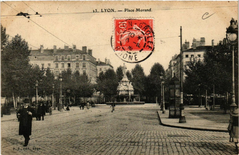 Carte postale ancienne Lyon Place Morand. à Lyon