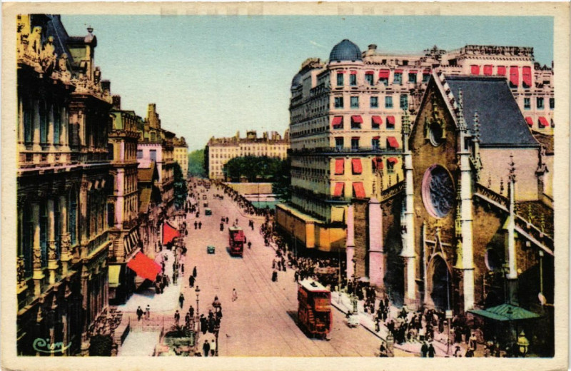 Carte postale ancienne Lyon Place des Cordeliers. à Lyon
