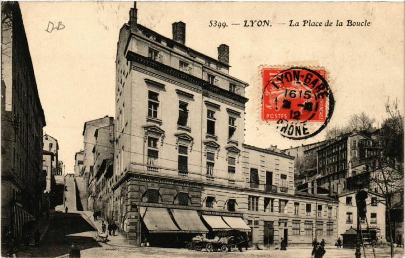 Carte postale ancienne Lyon Place de la Boucle. à Lyon