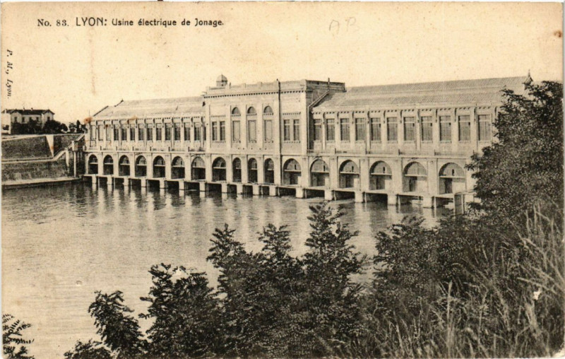 Carte postale ancienne Lyon No 83 Usine Electrique de Jonage à Lyon