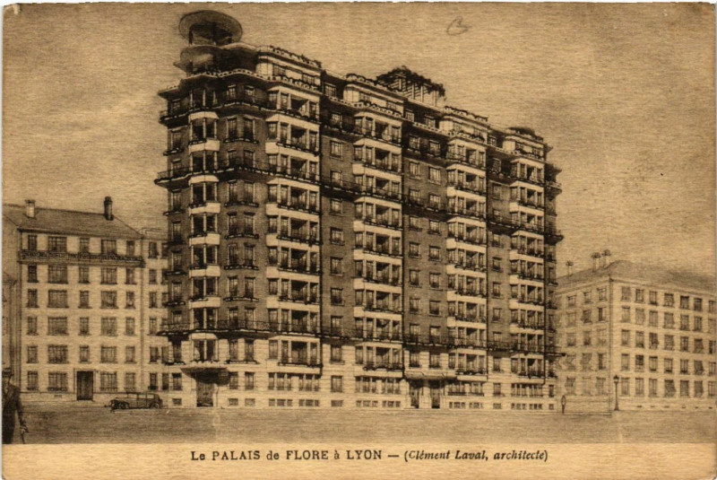 Carte postale ancienne Lyon Le Palais de Flore arch. Clement Laval à Lyon