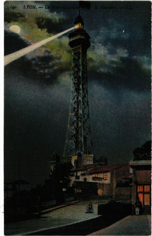 Carte postale ancienne Lyon La Tour Metallique de Fourviere à Lyon