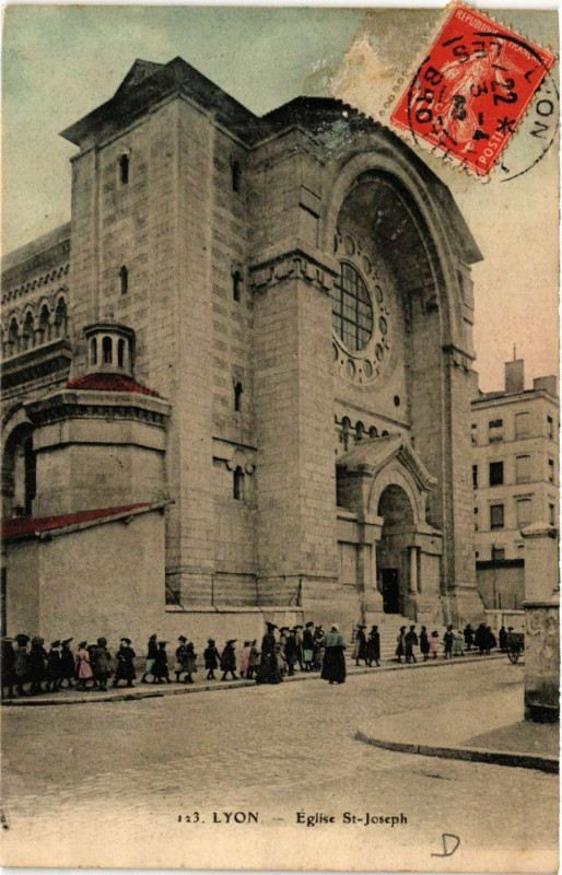 Carte postale ancienne Lyon Eglise St-Joseph à Lyon