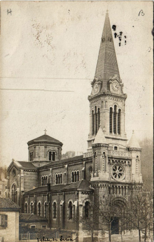 Carte postale ancienne Lyon Eglise de Serin carte photo à Lyon