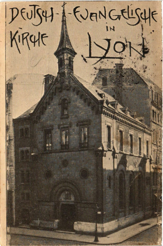 Carte postale ancienne Lyon Deutsche-Evangelische Kirche à Lyon