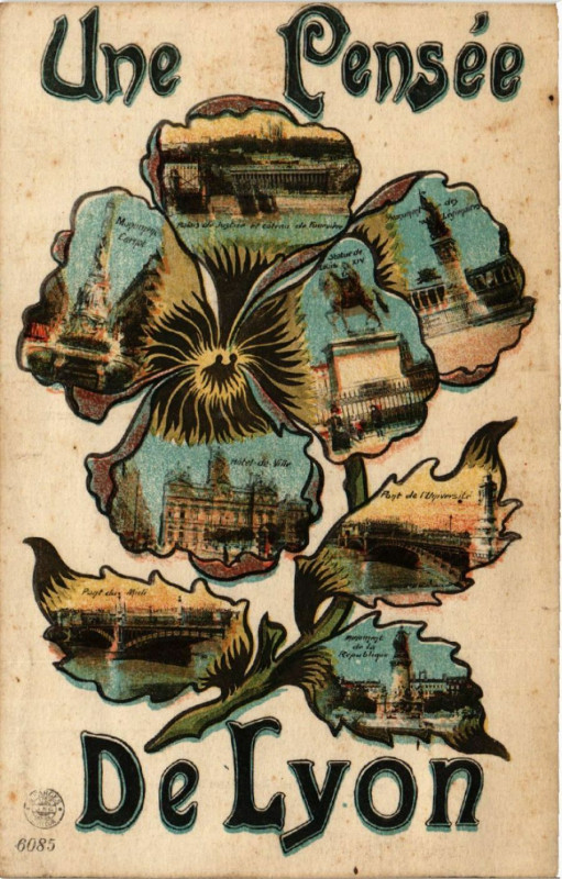 Carte postale ancienne Une Pensée de Lyon à Lyon