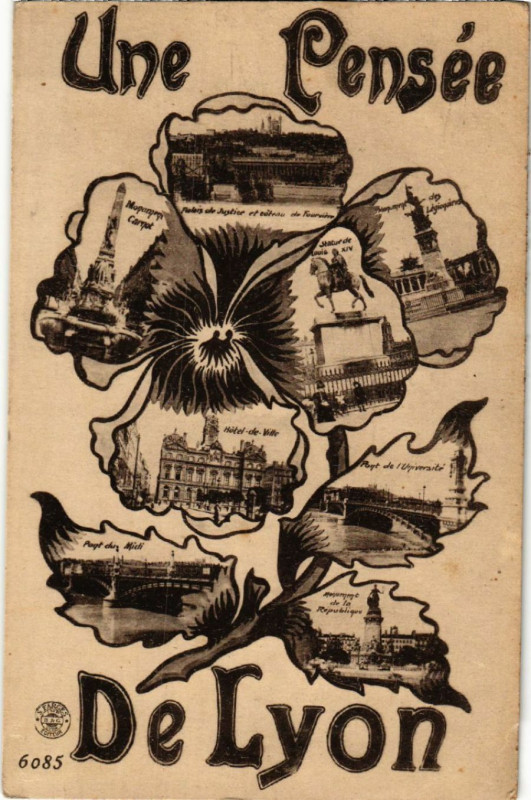 Carte postale ancienne Une Pensée de Lyon à Lyon