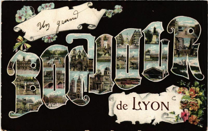 Carte postale ancienne Un Bonjour de Lyon à Lyon
