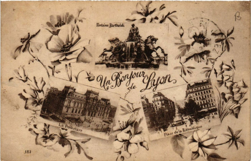 Carte postale ancienne Un Bonjour de Lyon à Lyon