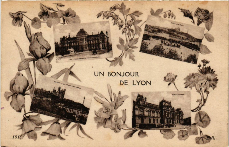 Carte postale ancienne Un Bonjour de Lyon à Lyon